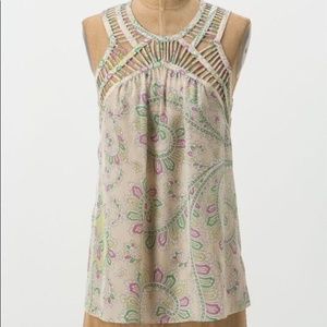 Anthropologie Silk Paisley Tank sz 10